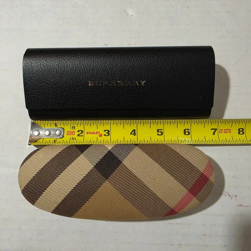 Burberry Eyewear Case Set Black Pebbled & Nova Check Hardshell 2 Pieces